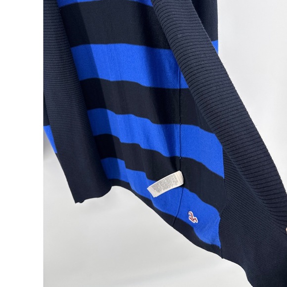 Y2K Hollister Womens Blue Black Striped Open Front Shawl Collar Cardigan Small - Picture 9 of 13